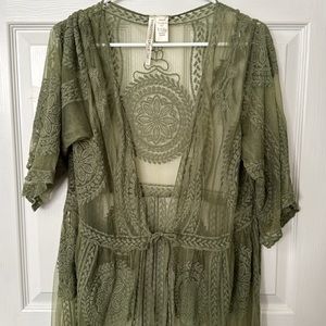 Forgotten Grace XL Olive Green Kimono NWOT